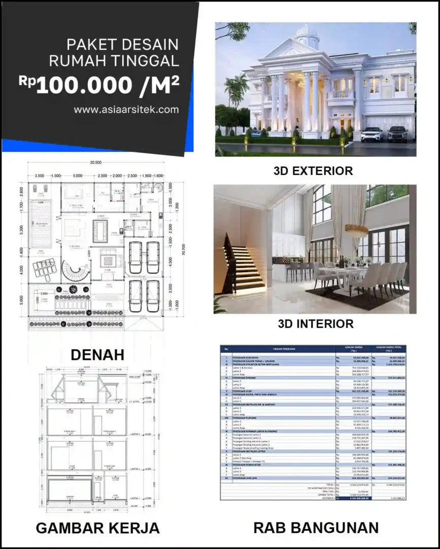 Jasa Arsitek Rumah di Kedaung harga desain rumah