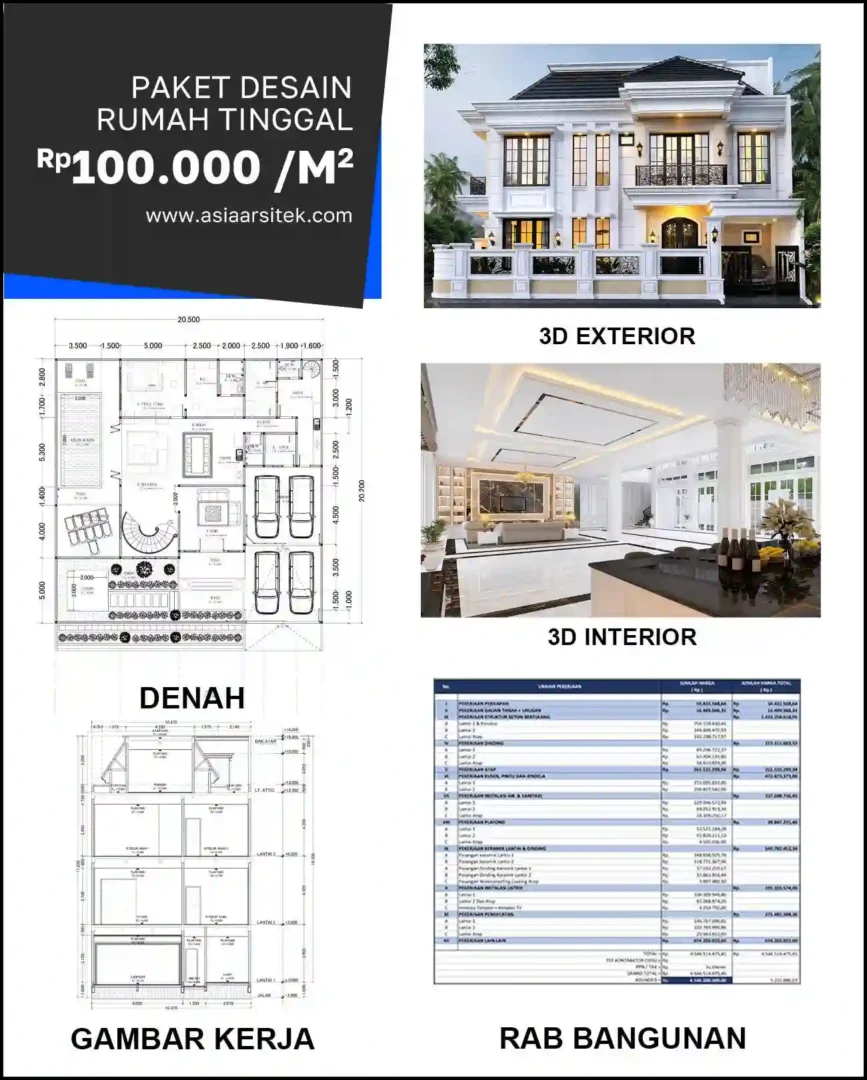 Jasa Arsitek Rumah di Krukut harga desain rumah