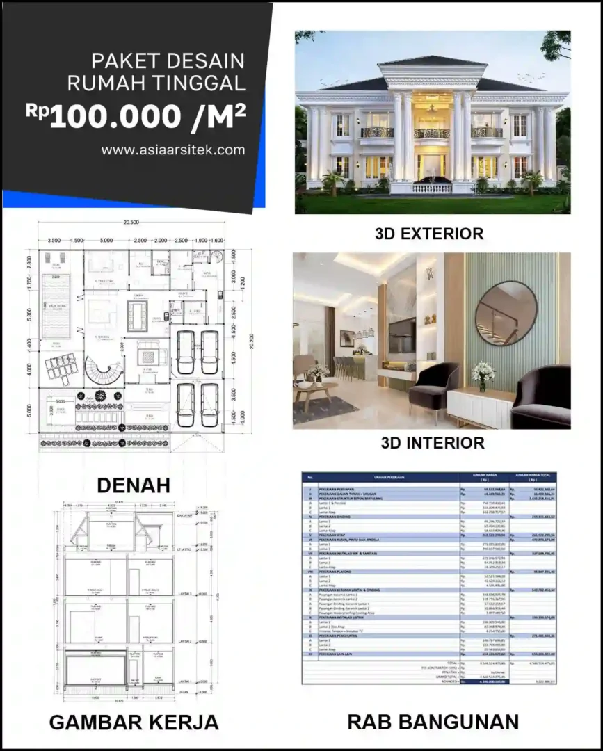Jasa Arsitek Rumah di Sukmajaya harga desain rumah