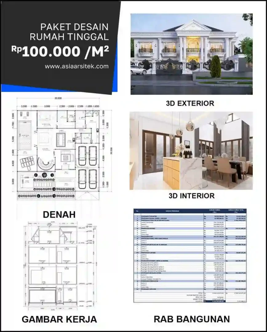 Jasa Desain Arsitek di Sawangan Lama harga desain rumah