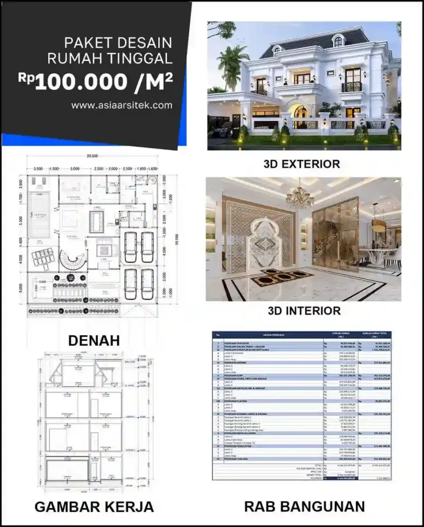 Jasa Desain Arsitek di Sukmajaya harga desain rumah