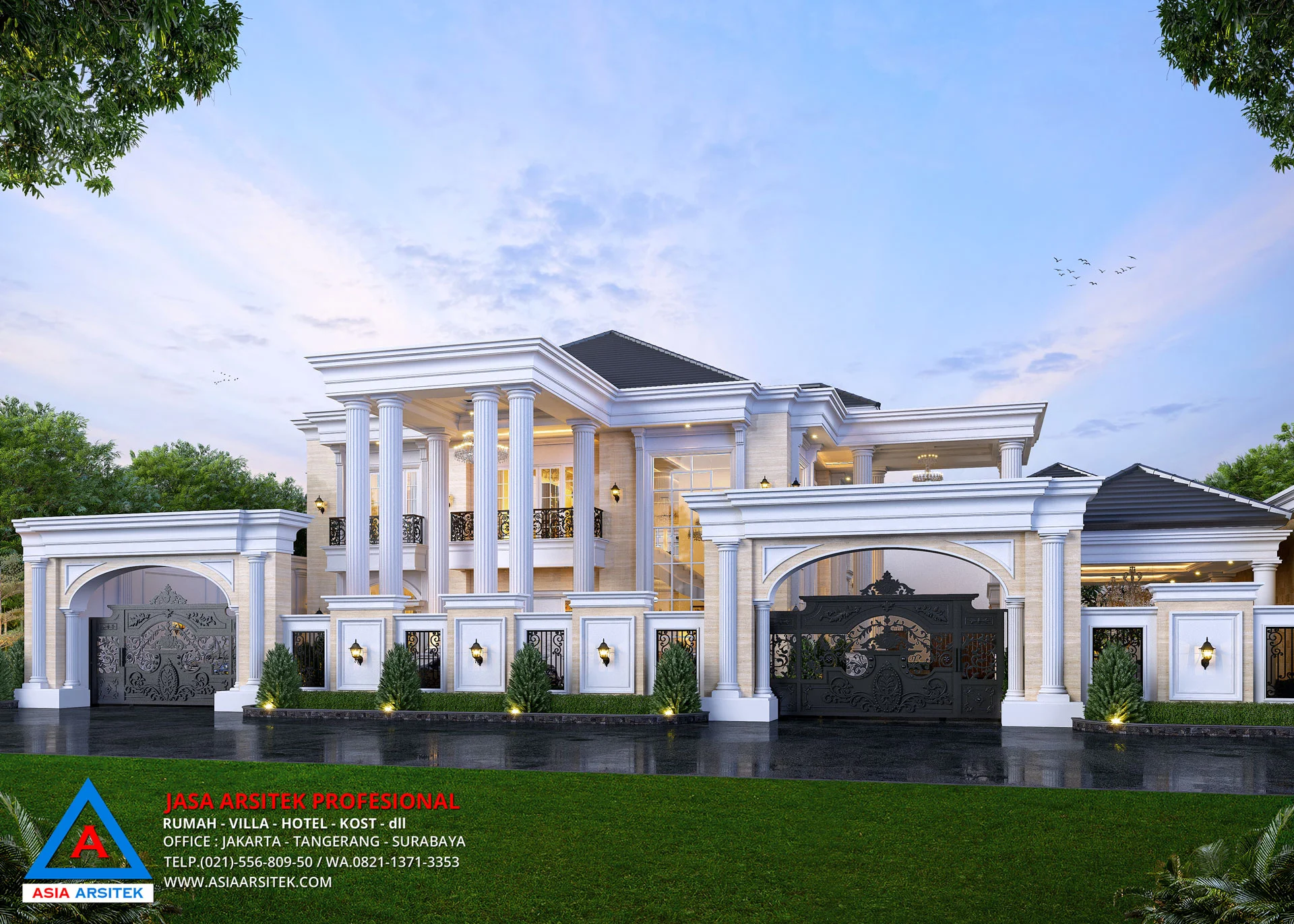 Jasa Desain Rumah Mewah Klasik 2 Lantai di Cinere Depok long