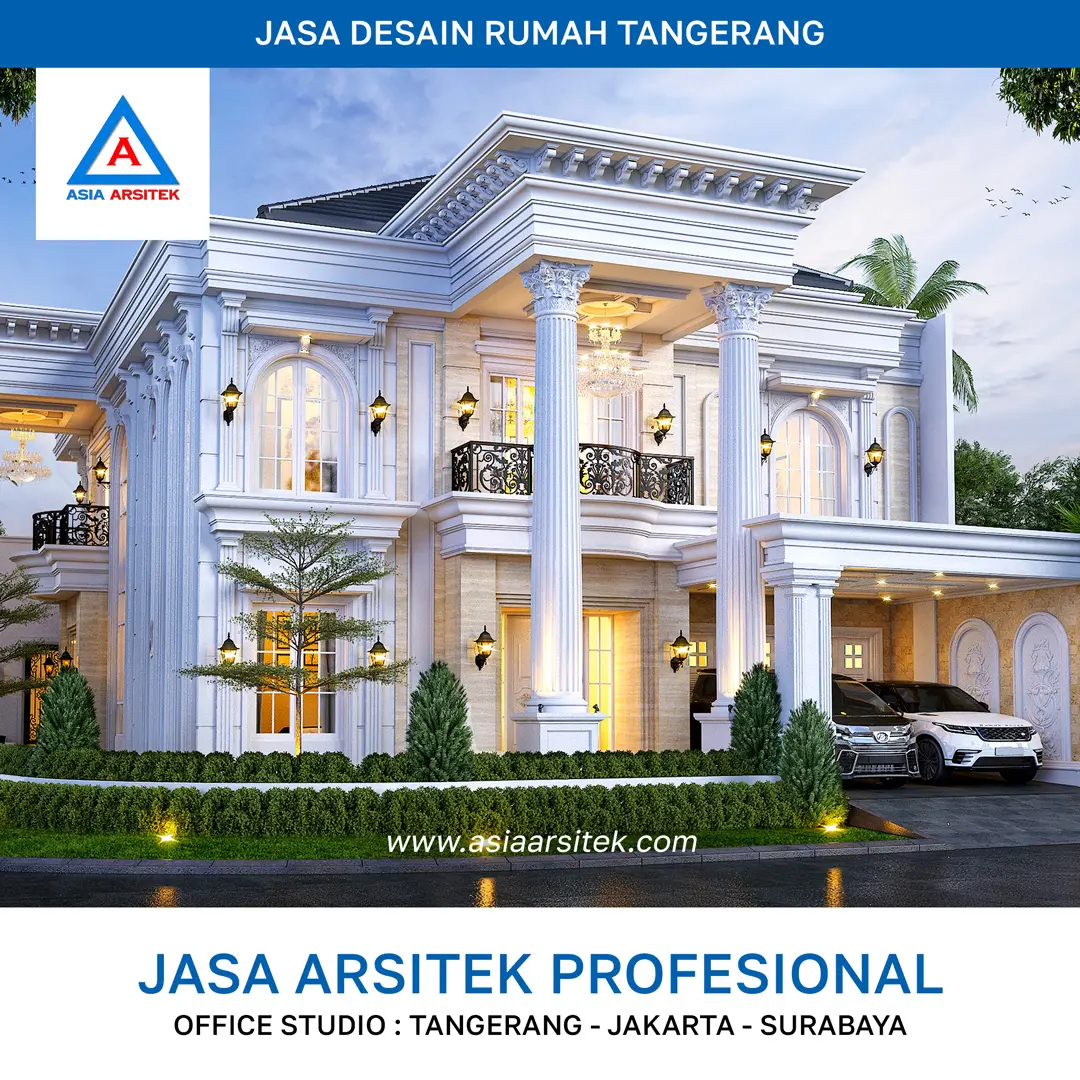 Jasa Desain Rumah Tangerang Klasik Mewah CB