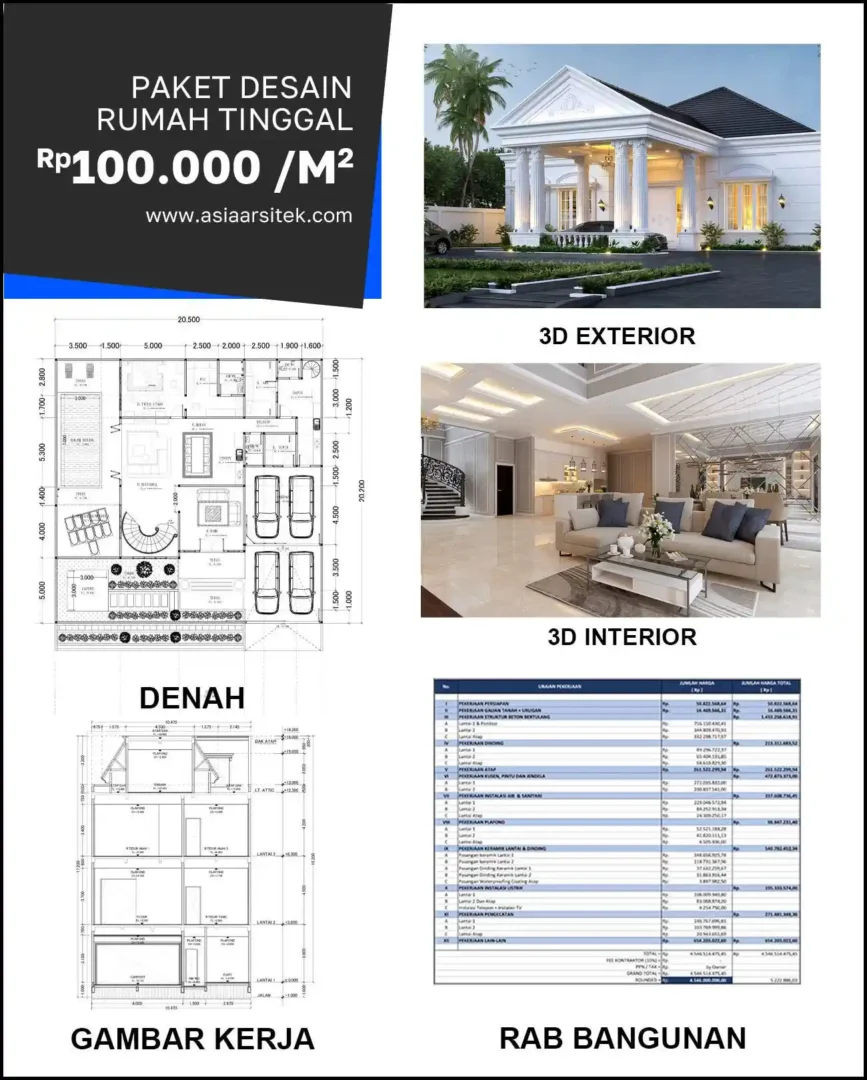 Jasa Desain Rumah di Karang Poh harga desain rumah