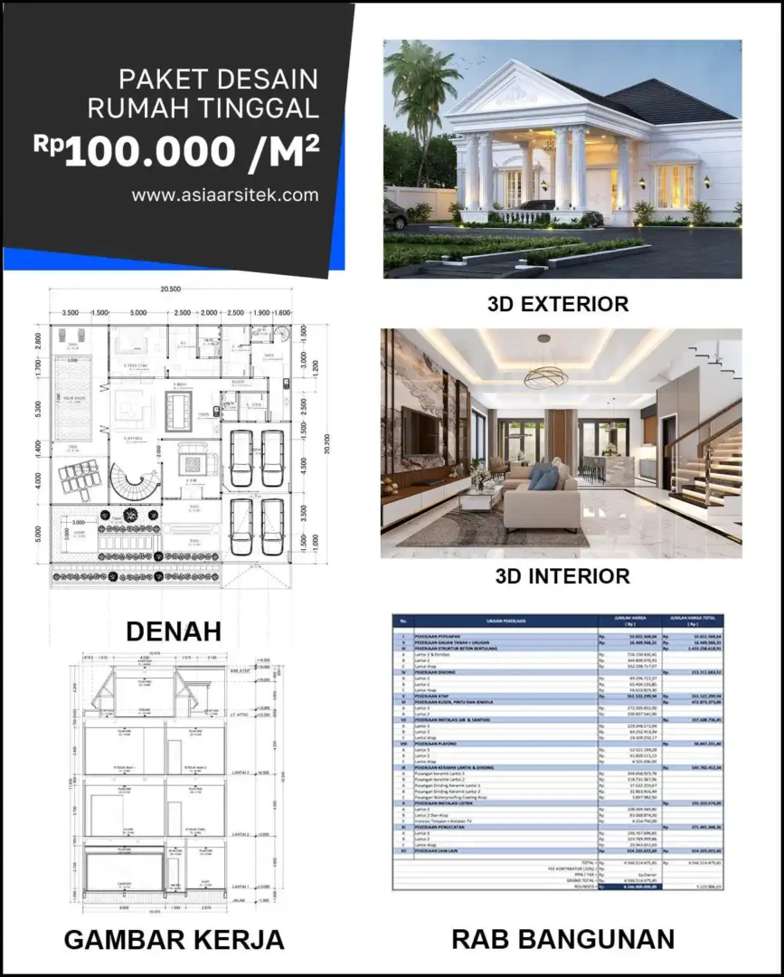 Jasa Desain Rumah di Kebonsari harga desain rumah