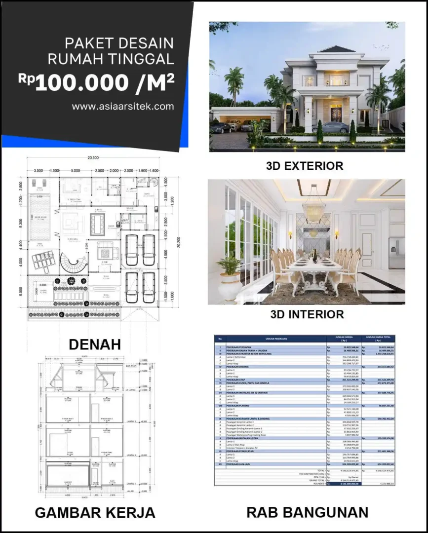 Jasa Desain Rumah di Kedung Baruk harga desain rumah