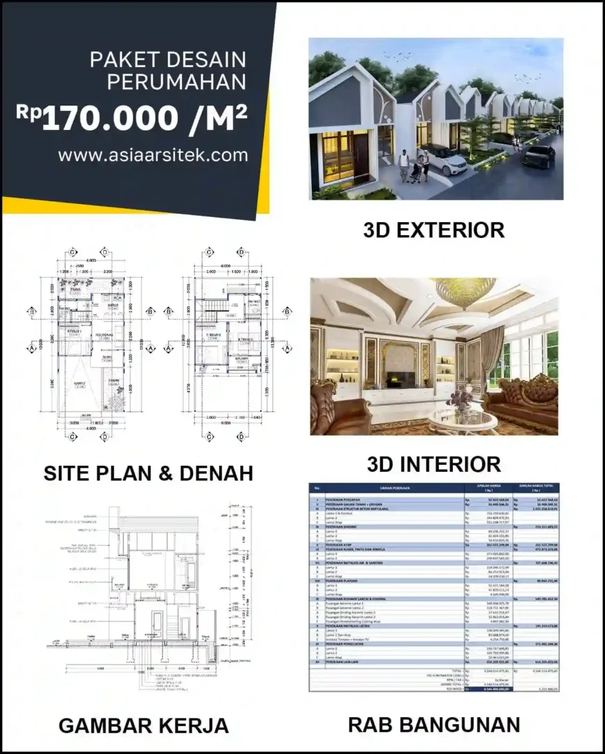 Jasa Gambar Rumah di Pangkalan Jati Baru harga arsitek rumah