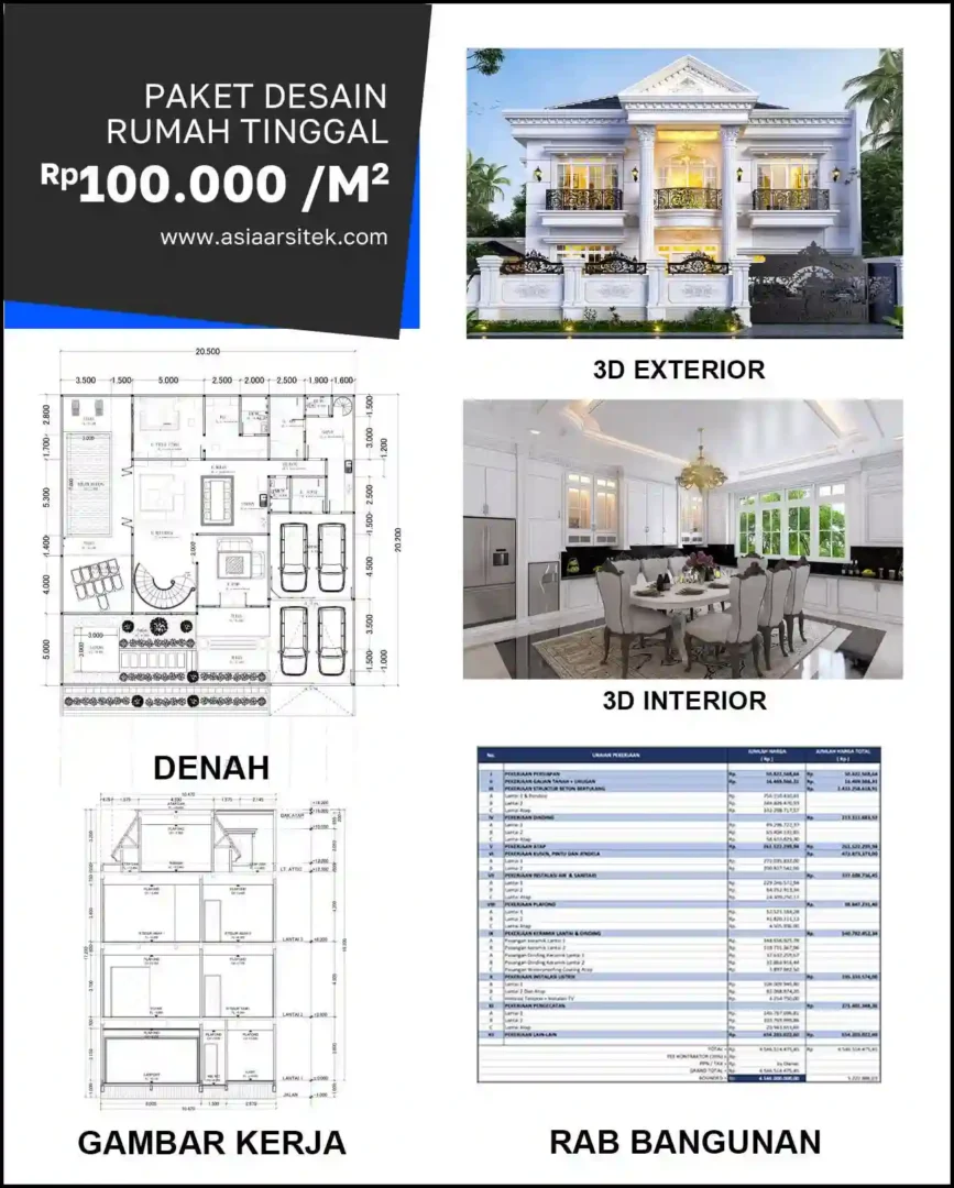 Jasa Gambar Rumah di Ratujaya harga desain rumah