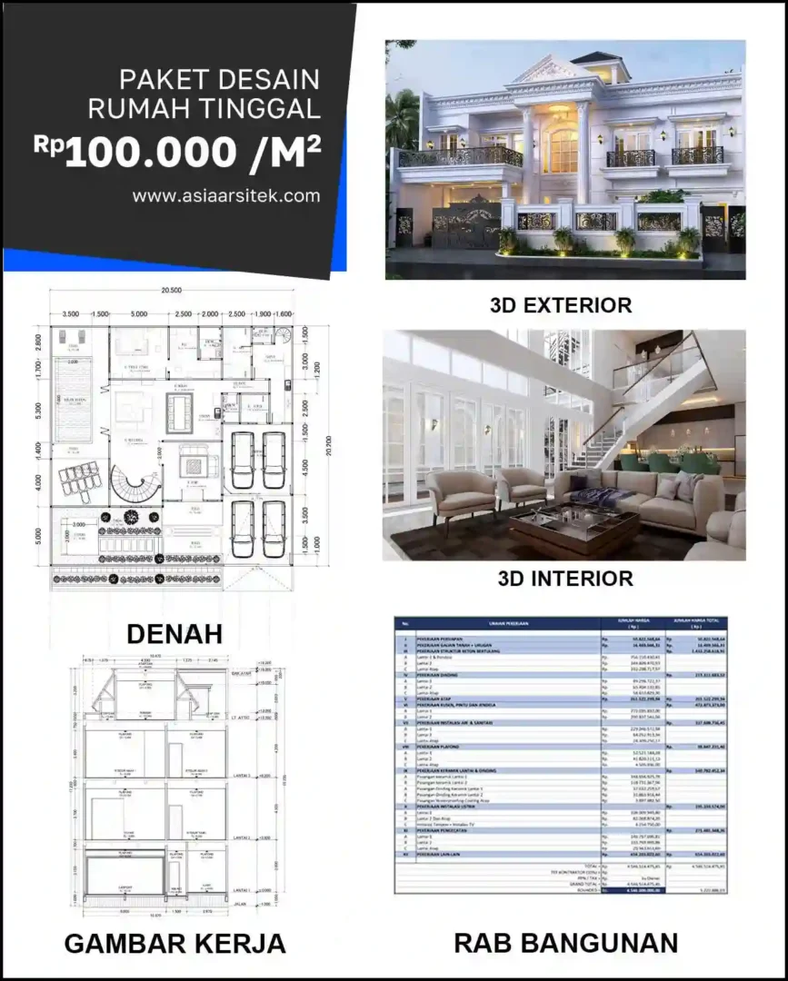Jasa Gambar Rumah di Sukamaju harga desain rumah