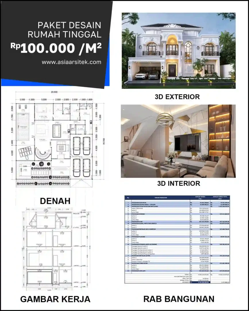 Jasa Gambar Rumah di Sukatani harga desain rumah