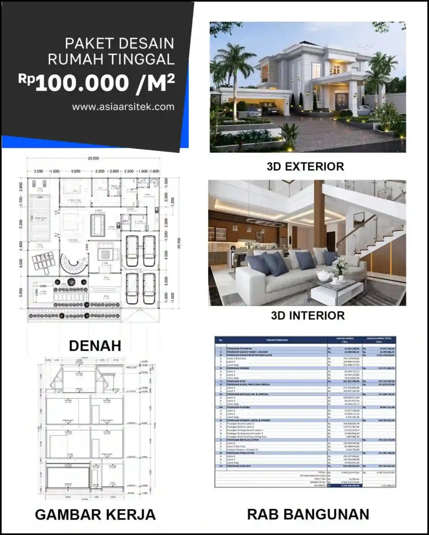 Jasa Gambar Rumah di Sukmajaya harga desain rumah