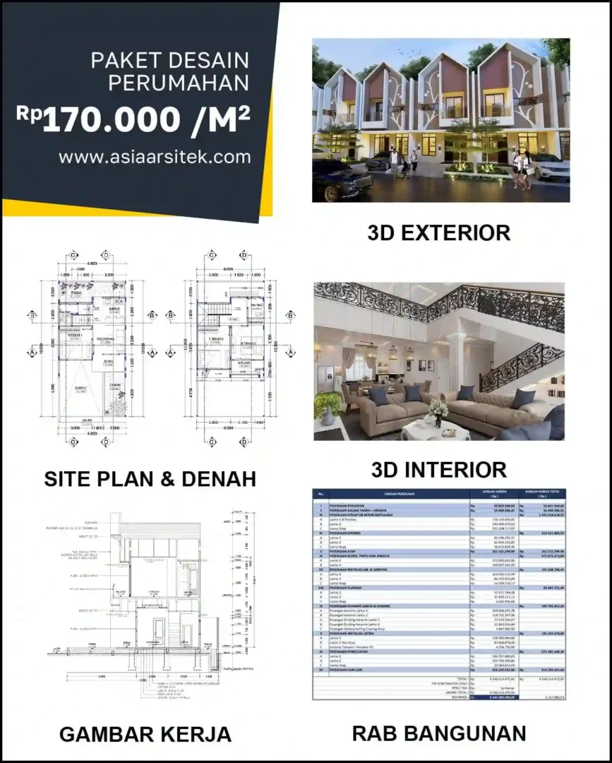 Jasa Gambar Rumah di Tanahbaru harga arsitek rumah