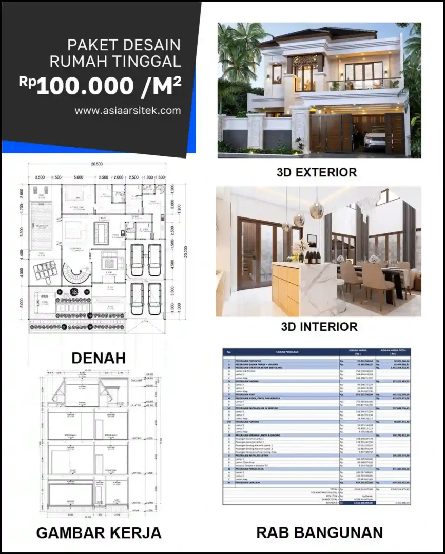 Jasa Gambar Rumah di Tapos harga desain rumah