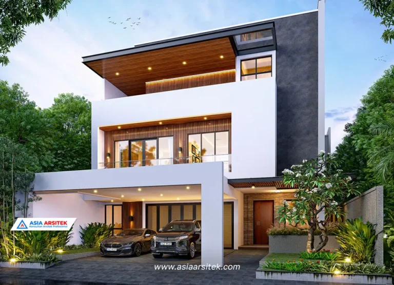 Jasa Arsitek Desain Rumah Modern 3 Lantai di Kota Depok depan