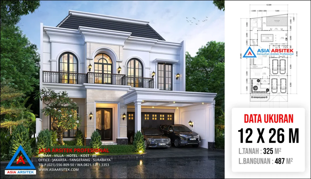 Jasa Arsitek Desain Rumah Tropis 2 Lantai di Pulo Gadung Jakarta Timur