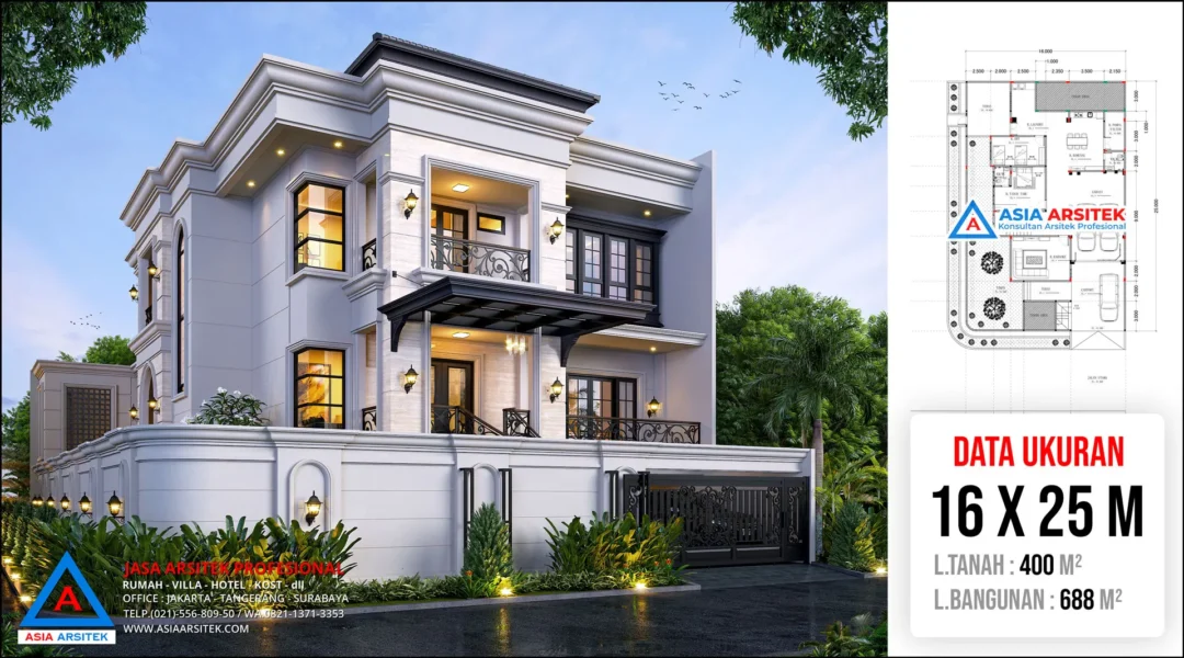 Jasa Arsitek Desain Rumah Tropis 3 Lantai di Kalideres Jakarta Barat