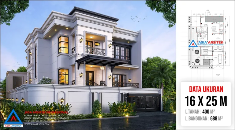 Jasa Arsitek Desain Rumah Tropis 3 Lantai di Kalideres Jakarta Barat