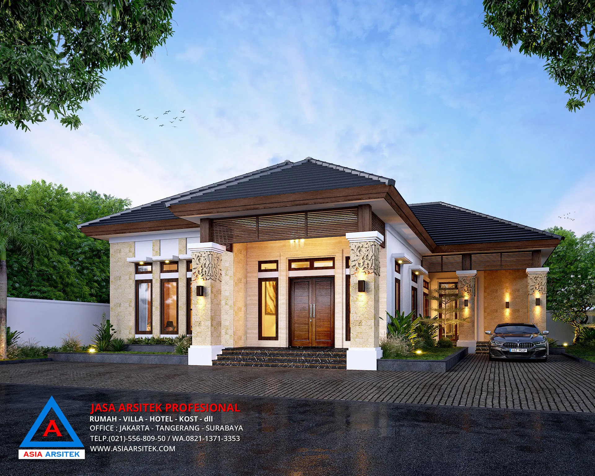Jasa Desain Rumah 1 Lantai di Sebuku Nunukan Kalimantan Utara depan