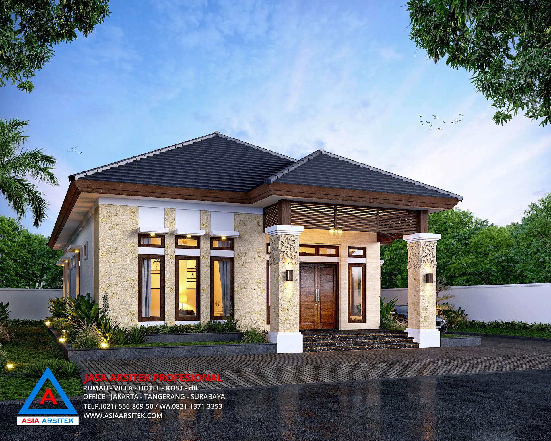Jasa Desain Rumah 1 Lantai di Sebuku Nunukan Kalimantan Utara fasad