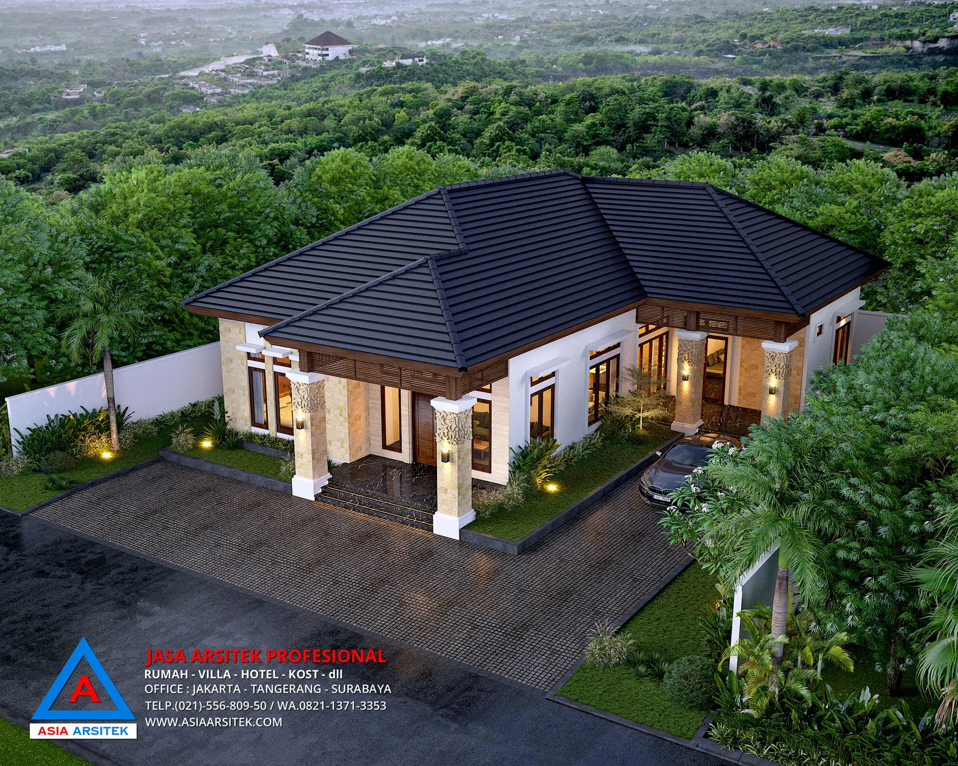 Jasa Desain Rumah 1 Lantai di Sebuku Nunukan Kalimantan Utara tampak atas