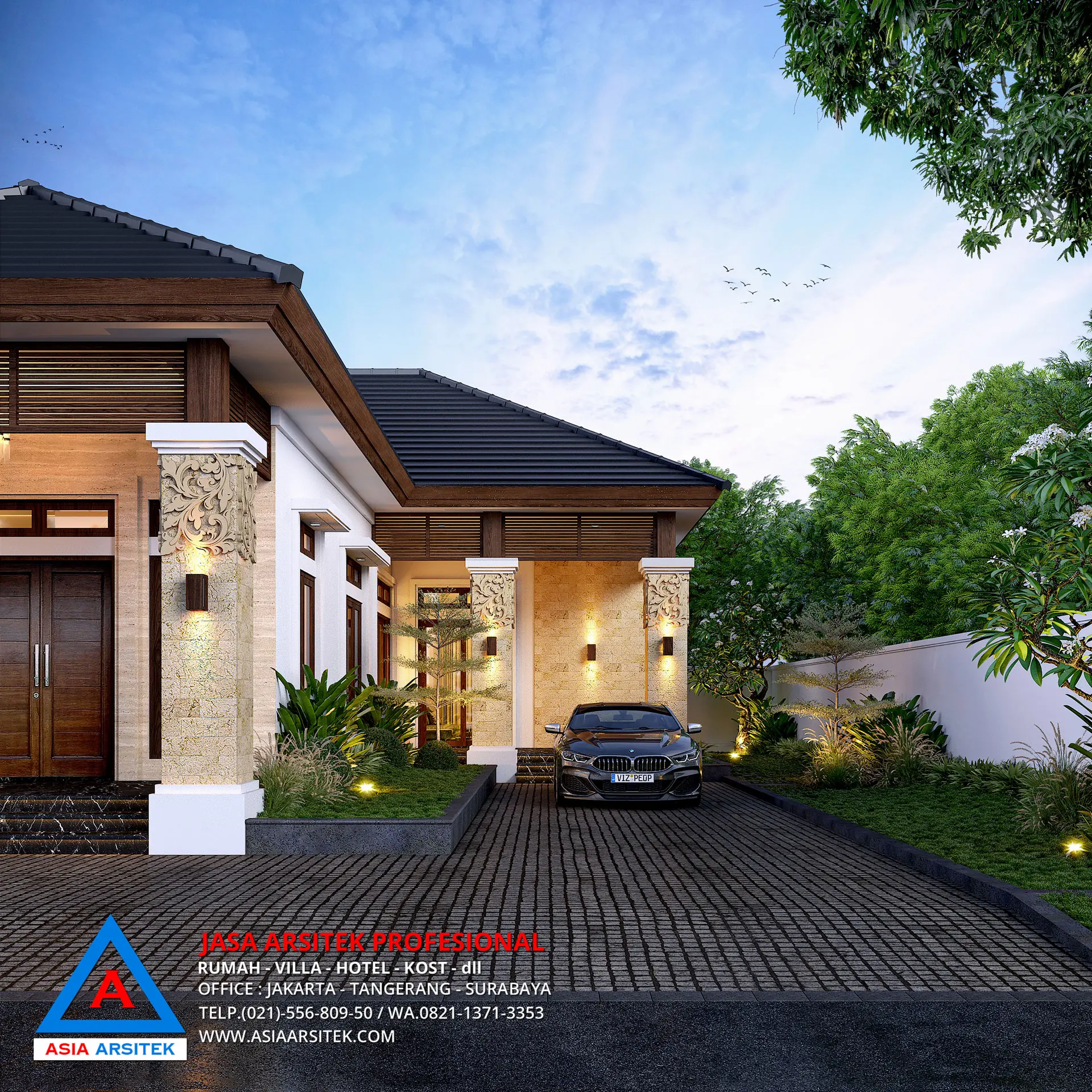 Jasa Desain Rumah 1 Lantai di Sebuku Nunukan Kalimantan Utara carport