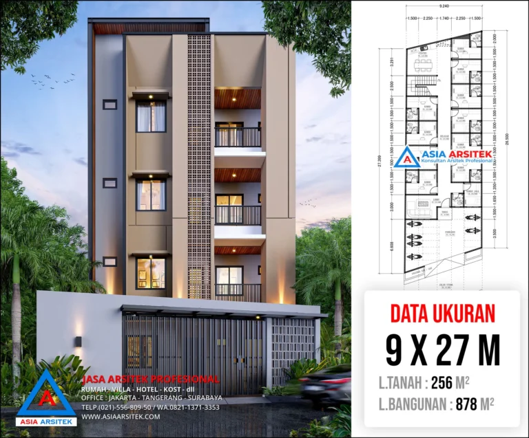 Jasa Desain Rumah Kost 5 Lantai di Palmerah Jakarta Barat