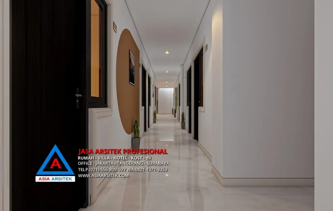 selasar Jasa Desain Rumah Kost 5 Lantai di Palmerah Jakarta Barat