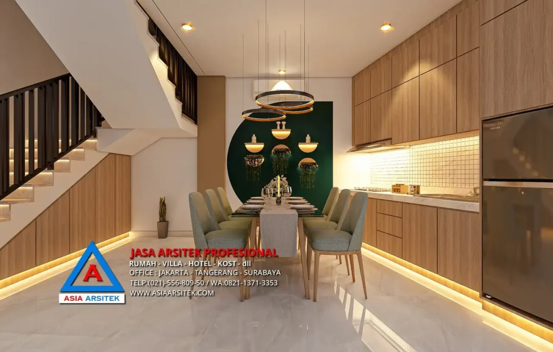 ruang makan Jasa Desain Rumah Kost 5 Lantai di Palmerah Jakarta Barat