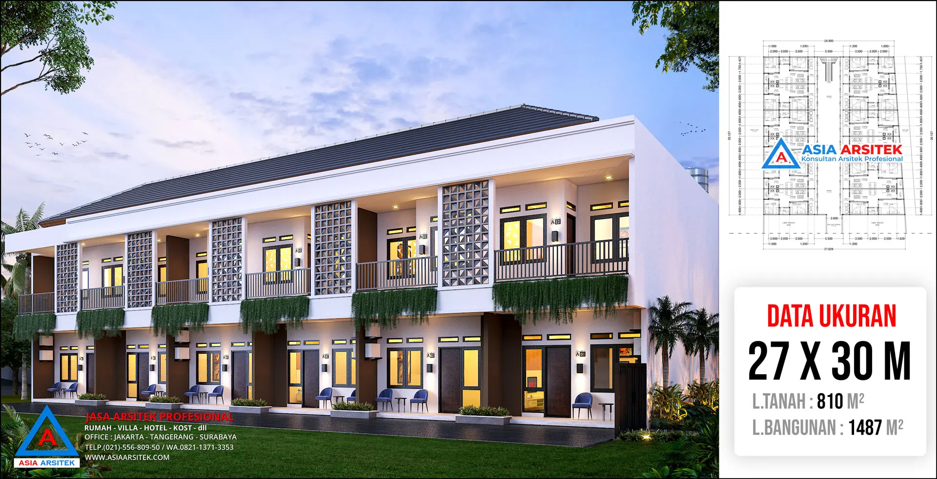 Jasa Desain Rumah Kost Kontrakan 2 Lantai di Jatinegara Jakarta Timur
