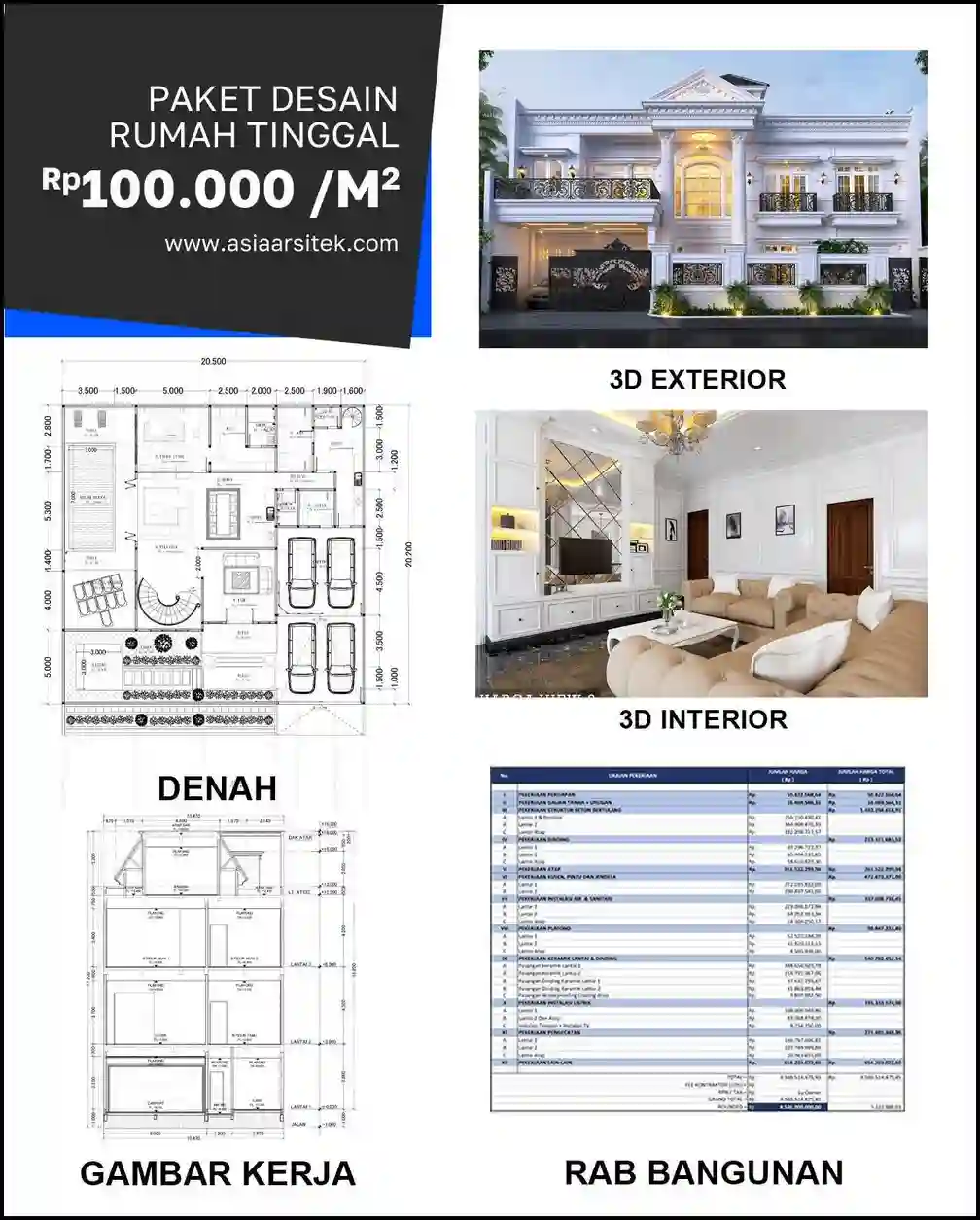 Jasa Gambar Rumah di Aren Jaya Bekasi