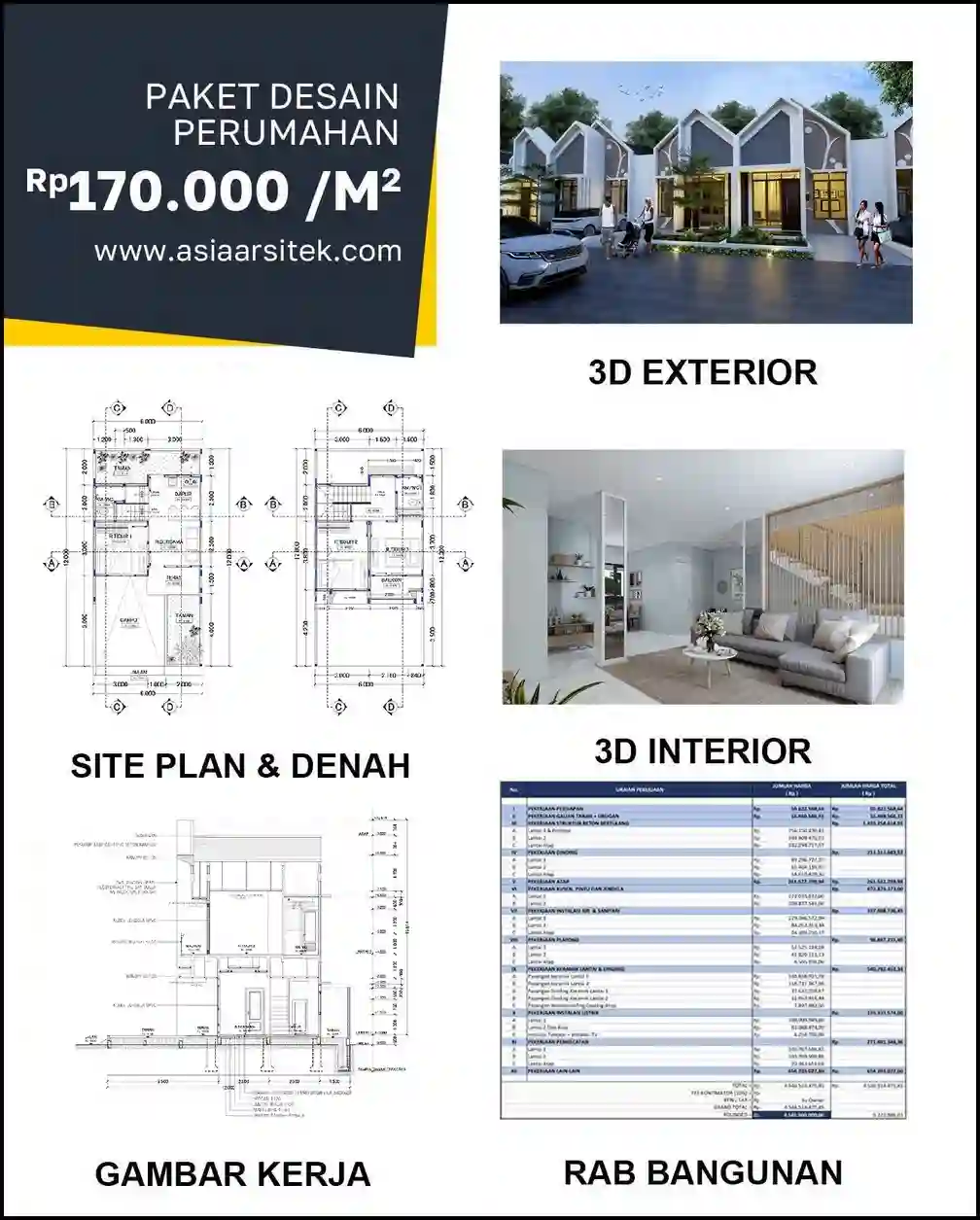 Jasa Gambar Rumah di Aren Jaya Bekasi