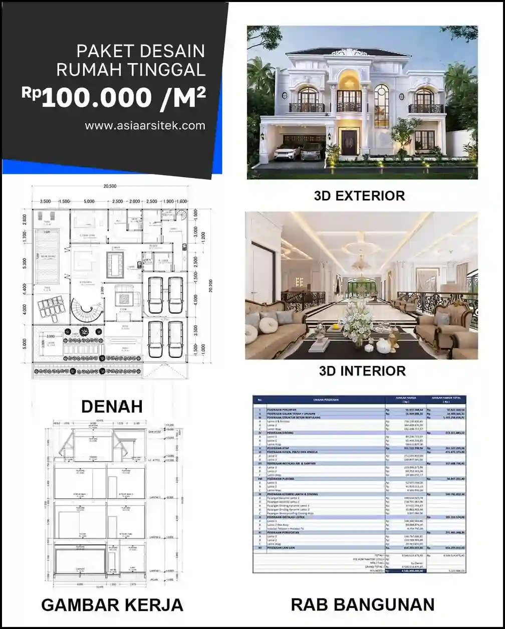 Jasa Gambar Rumah di Bojong Menteng Bekasi