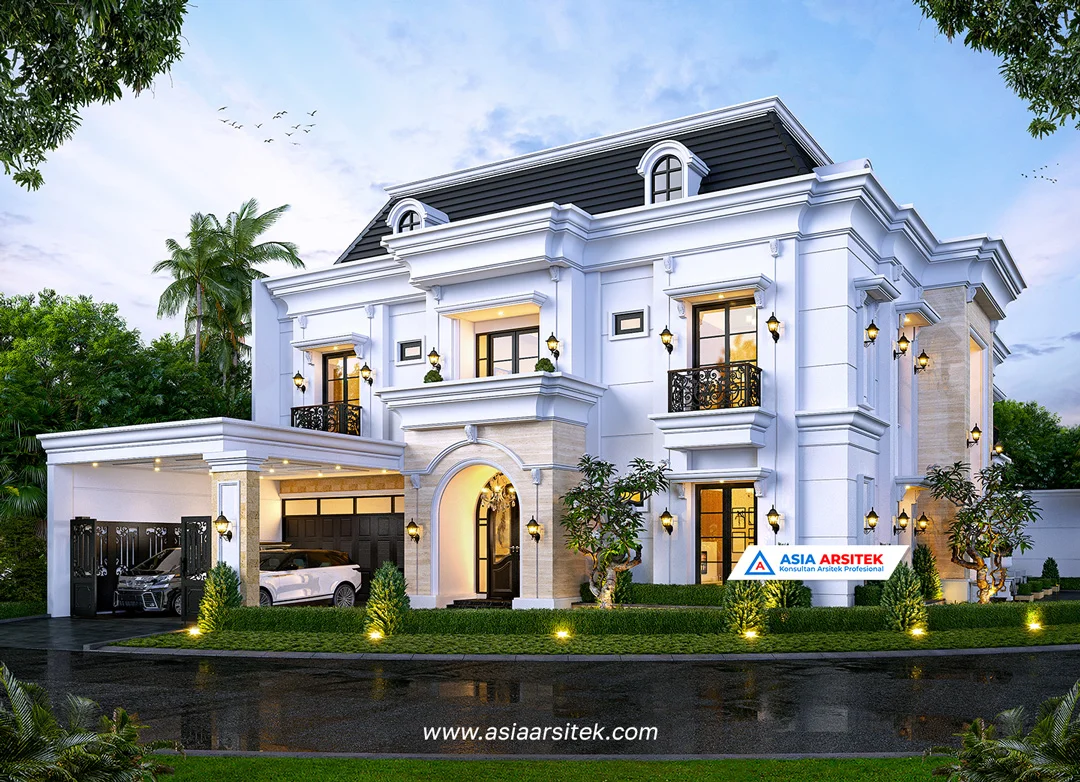 Jasa Konsultan Arsitek Desain Rumah Mewah Tropis 2 Lantai Hook
