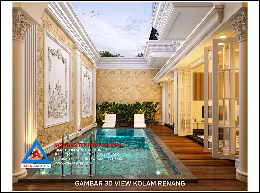 Jasa Arsitek Desain Rumah 2 Lantai di Depok Kolam Renang
