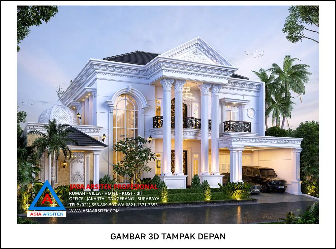 Jasa Arsitek Desain Rumah 2 Lantai di Depok Depan Kiri