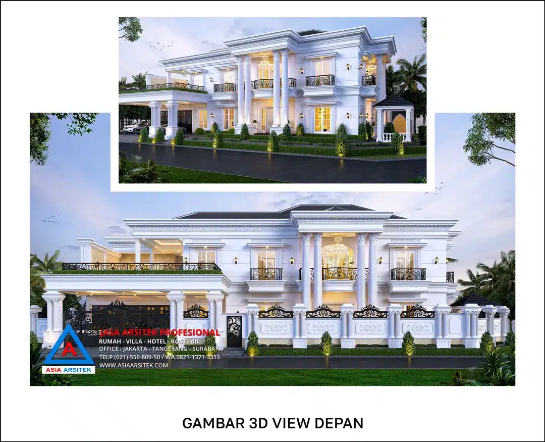 Jasa Arsitek Desain Rumah 2 Lantai di Limo Depok dapan
