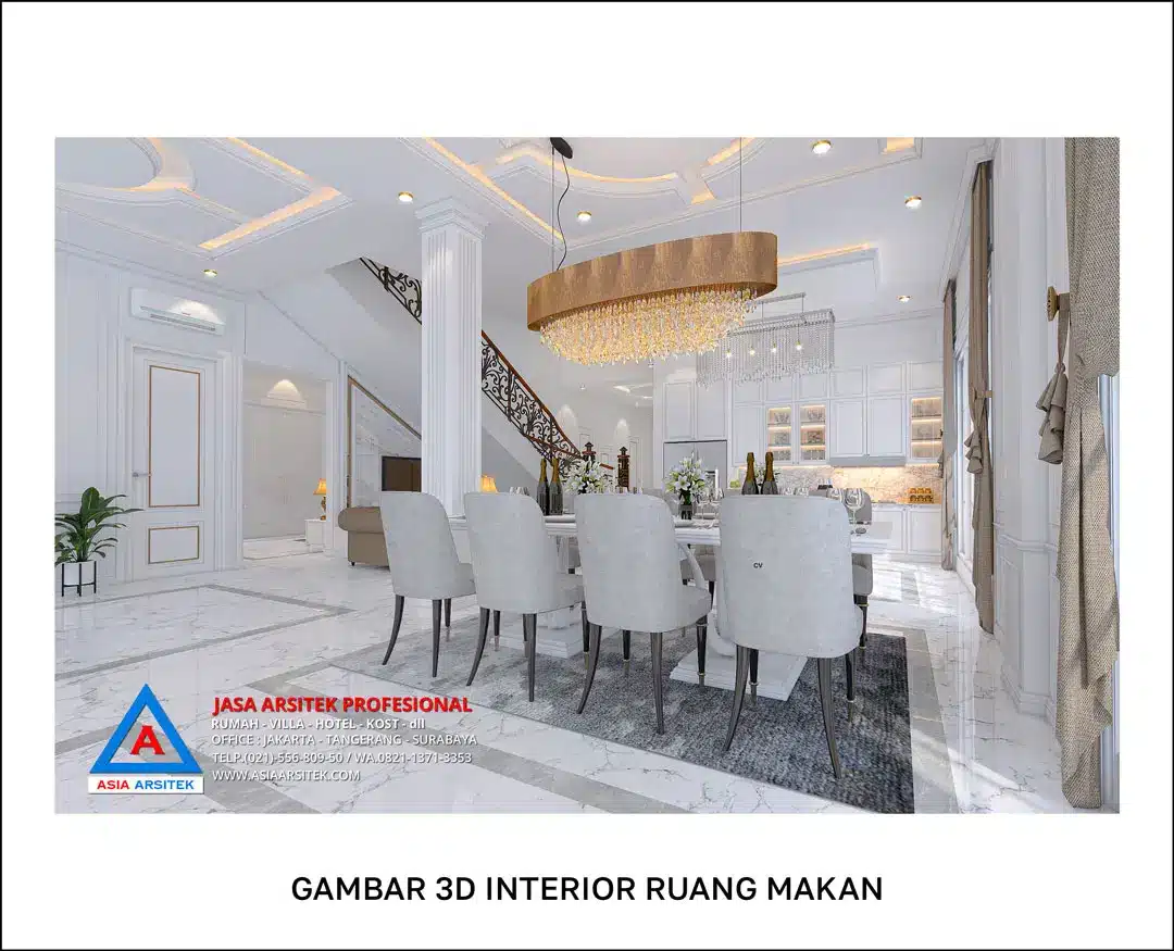Jasa Arsitek Desain Rumah 2 Lantai di Limo Depok ruang makan