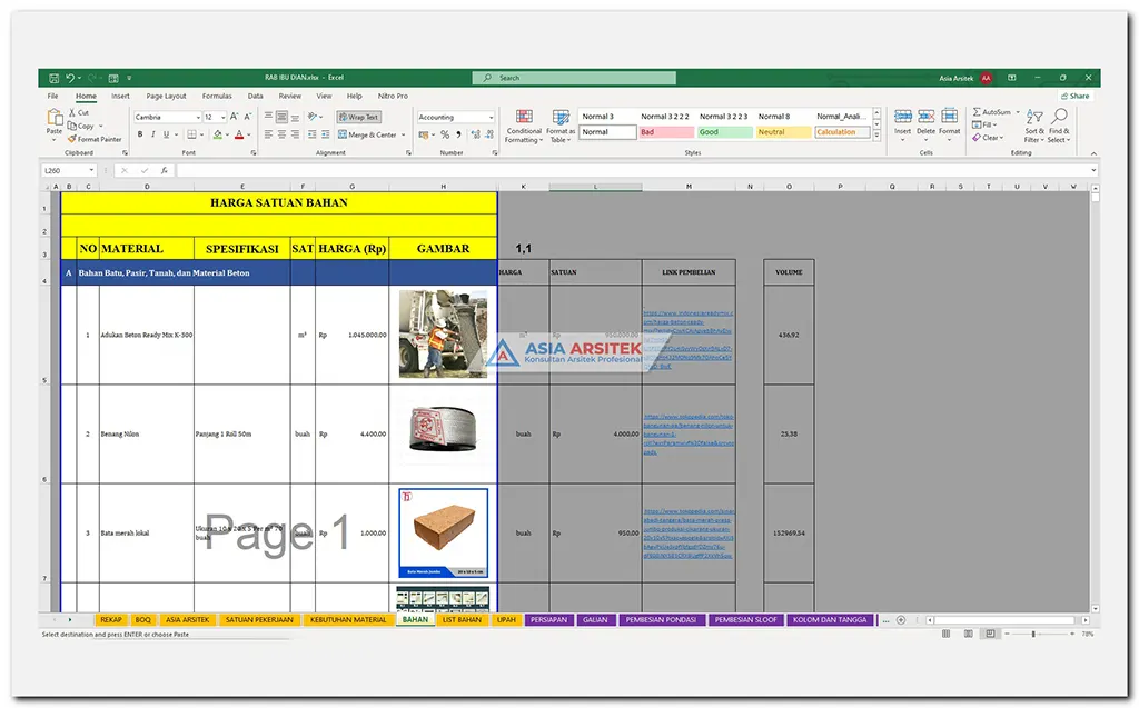 Excel Rab Bangunan