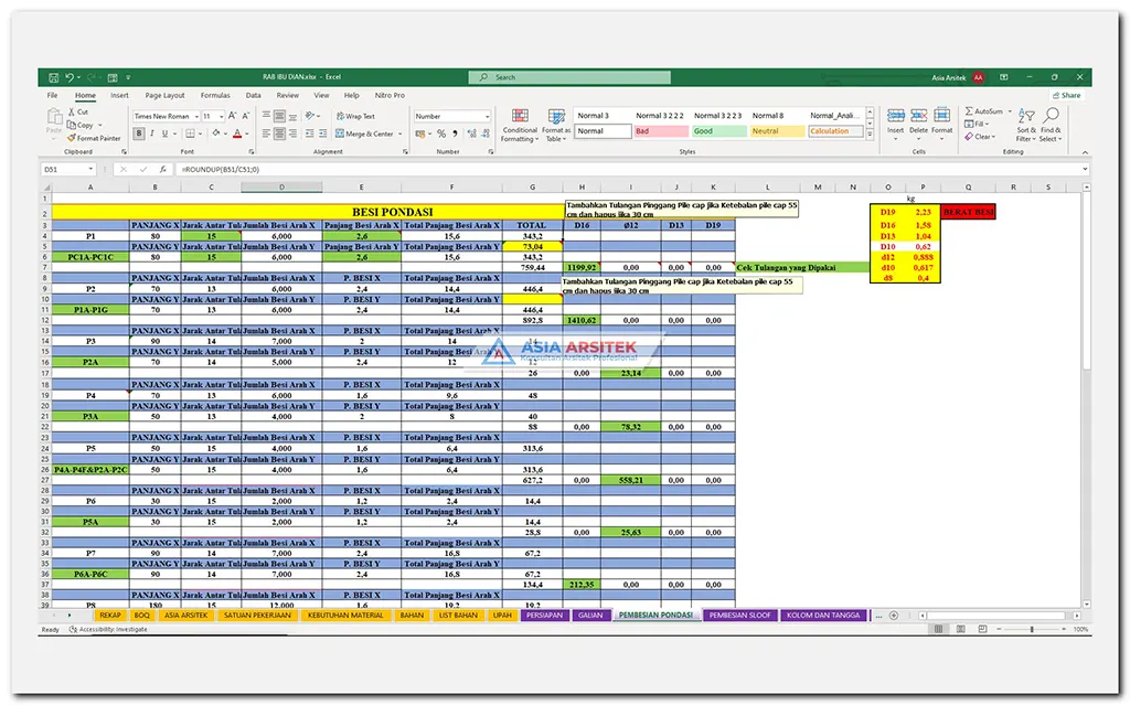 Excel Rab Bangunan