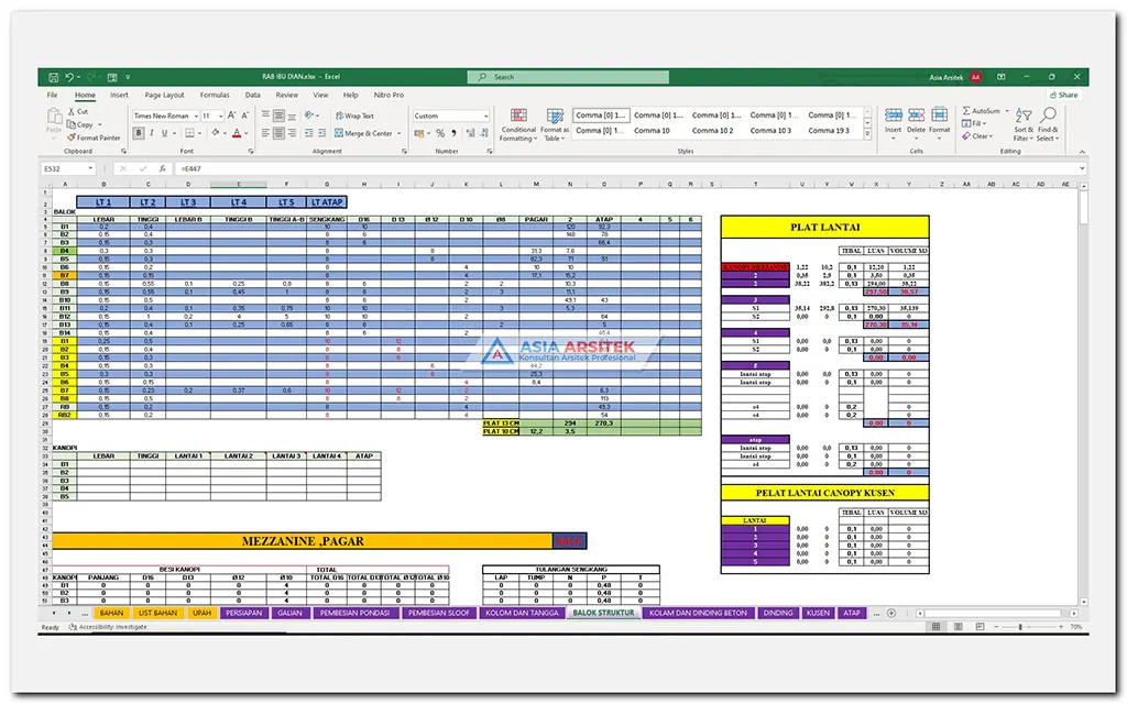 Excel Rab Bangunan