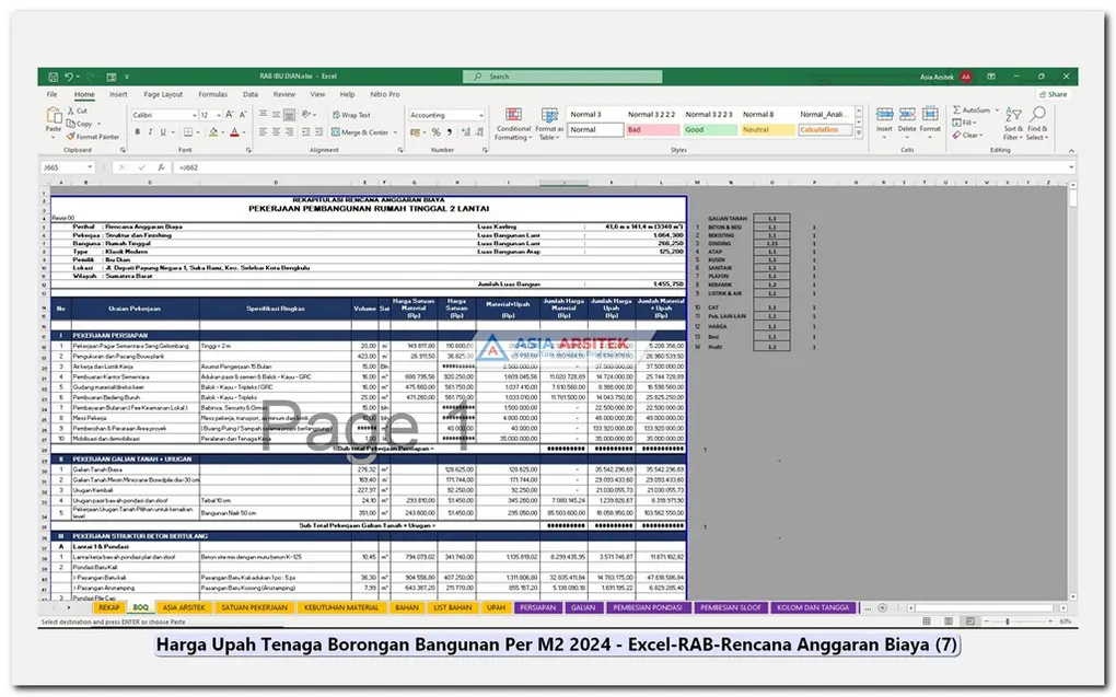 Harga Upah Tenaga Borongan Bangunan Per M2 2025