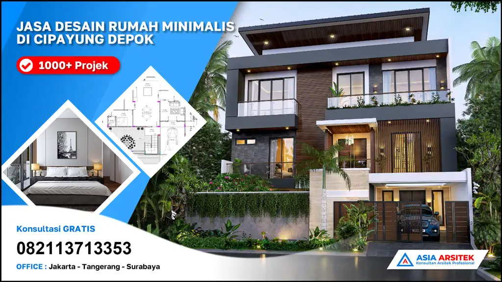 Jasa Desain Rumah Minimalis 3 Lantai di Cipayung Depok