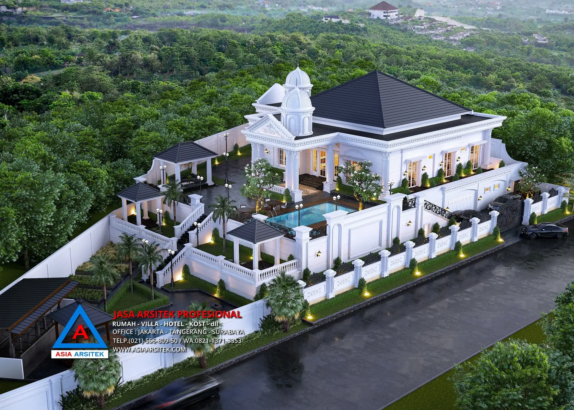 tampak atas Jasa Arsitek Desain Rumah Klasik di Babakan Madang Bogor, jasa desain rumah bogor, jasa arsitek bogor, jasa desain interior bogor, jasa arsitek rumah bogor, arsitek di bogor, desain rumah bogor, jasa desain rumah di bogor, jasa interior rumah bogor