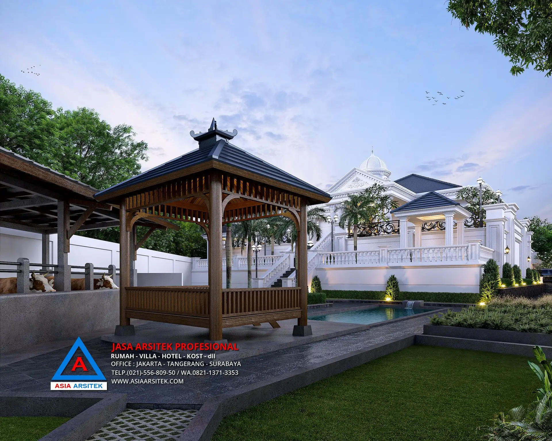 view kebun Jasa Arsitek Desain Rumah Klasik di Babakan Madang Bogor