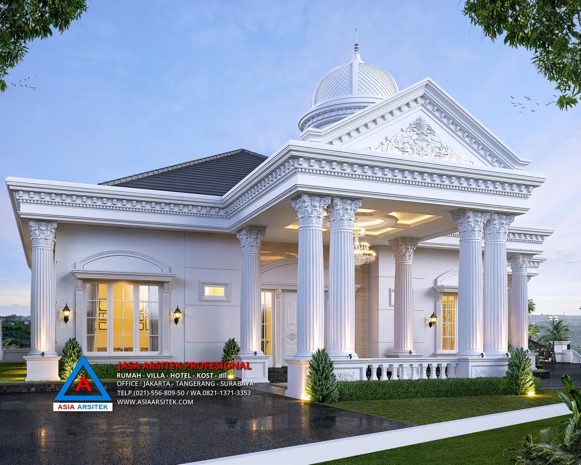 pilar samping rumah Jasa Arsitek Desain Rumah Klasik di Babakan Madang Bogor