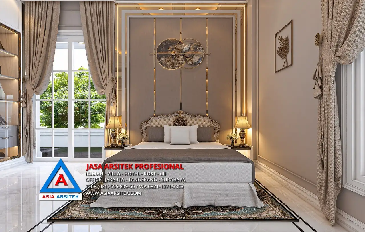 kamar tidur utama Jasa Arsitek Desain Rumah Klasik di Babakan Madang Bogor, jasa desain rumah bogor, jasa arsitek bogor, jasa desain interior bogor, jasa arsitek rumah bogor, arsitek di bogor, desain rumah bogor, jasa desain rumah di bogor, jasa interior rumah bogor