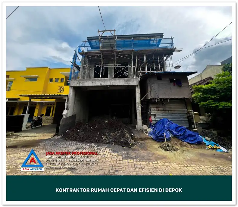 tampak depan bangunan Kontraktor Rumah Cepat dan Efisien di Depok, kontraktor rumah, jasa kontraktor, jasa kontraktor rumah, kontraktor bangun rumah, kontraktor rumah mewah, kontraktor bangunan, jasa kontraktor bangunan
