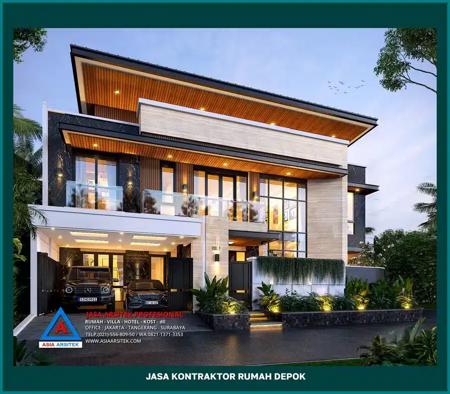 fasad Kontraktor Rumah Modern Depok, kontraktor rumah, jasa kontraktor, jasa kontraktor rumah, kontraktor bangun rumah, kontraktor rumah mewah, kontraktor bangunan, jasa kontraktor bangunan