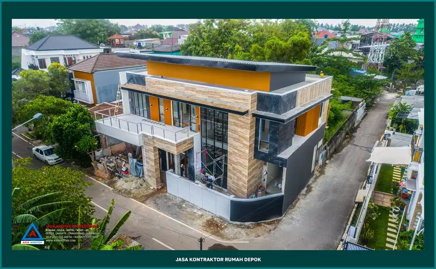 tampak atas bangunan Kontraktor Rumah Modern Depok, kontraktor rumah, jasa kontraktor, jasa kontraktor rumah, kontraktor bangun rumah, kontraktor rumah mewah, kontraktor bangunan, jasa kontraktor bangunan