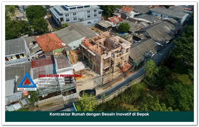 view atas depan bangunan Kontraktor Rumah dengan Desain Inovatif di Depok, kontraktor rumah, jasa kontraktor, jasa kontraktor rumah, kontraktor bangun rumah, kontraktor rumah mewah, kontraktor bangunan, jasa kontraktor bangunan